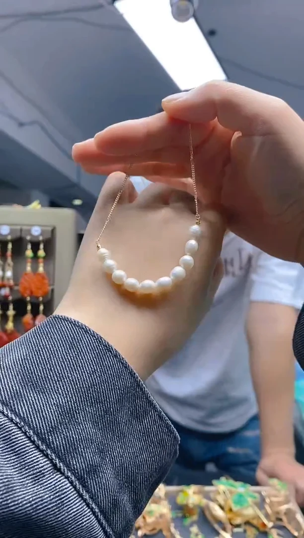 【闪购商品】淡水珍珠耳饰合金065珍珠锁骨链