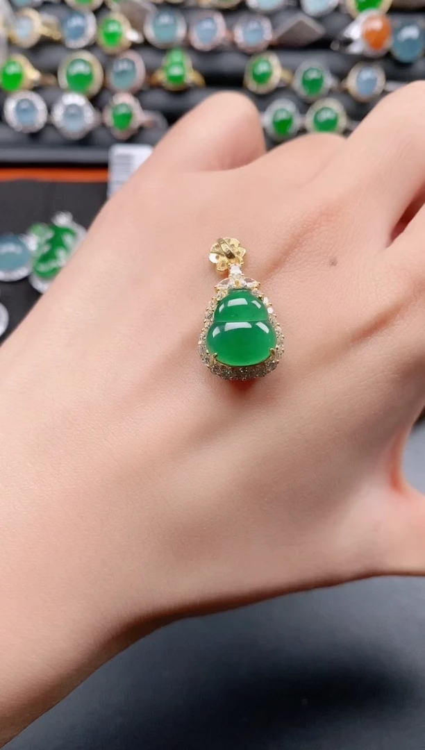 银S925镶嵌戒指翡翠11