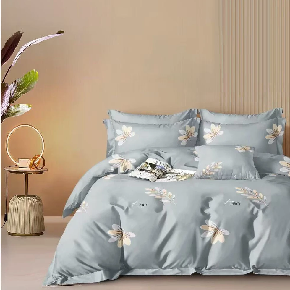 四件套-叶羽-全棉100棉斜纹棉双人四件套可爱亲肤加厚贴身免加工