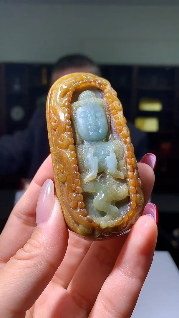 【闪购商品】定制翡翠未镶嵌1057hm-毛货挂件(赠珠链）32