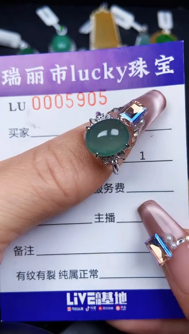 翡翠银S925镶嵌颈饰5905