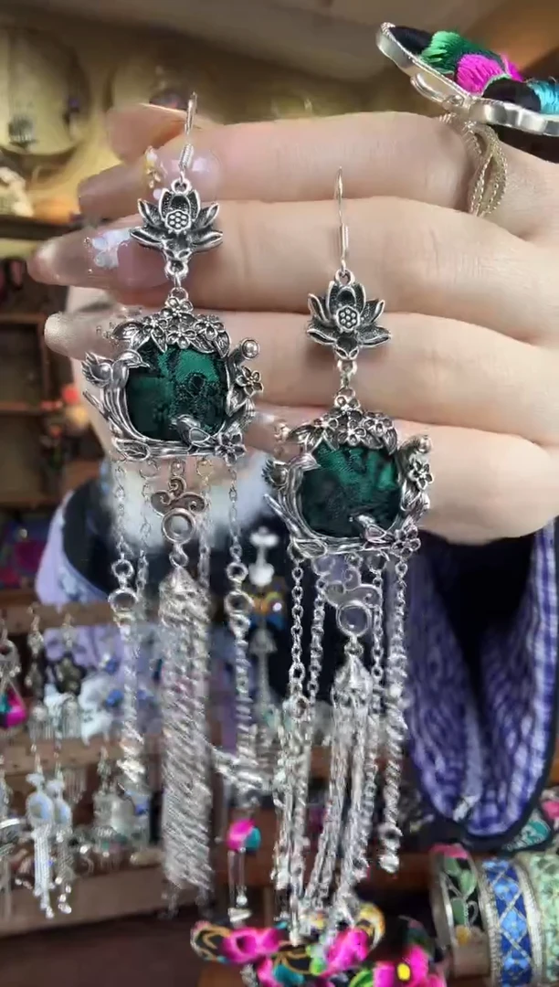 刺绣非遗刺绣民族风耳环