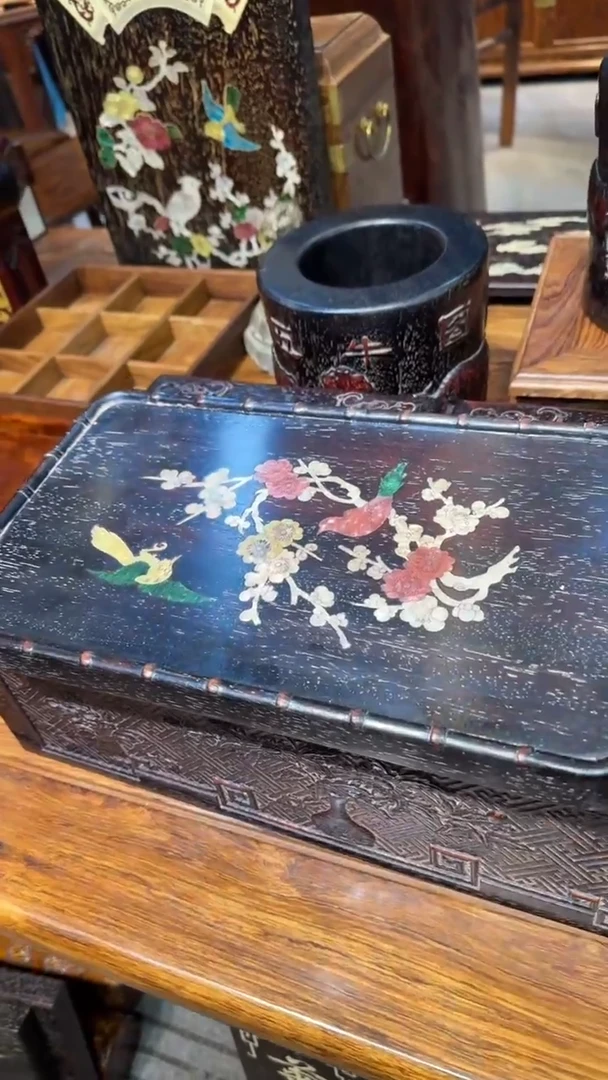 木紫檀螺钿茶盘邵氏紫檀木艺