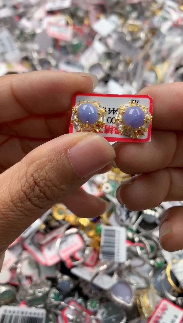 银S925镶嵌戒指翡翠10                   6