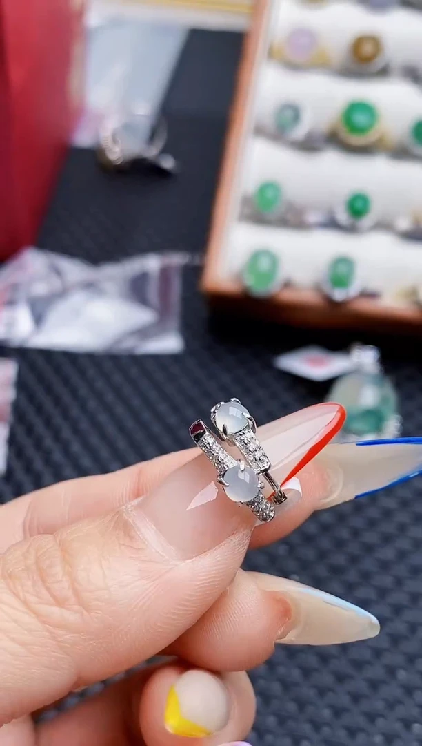 银S925镶嵌戒指翡翠6830