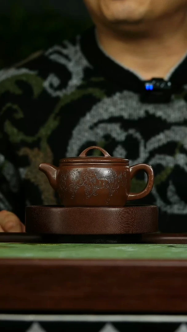 茶壶紫砂c8底槽清八骏图汉瓦*戴静波