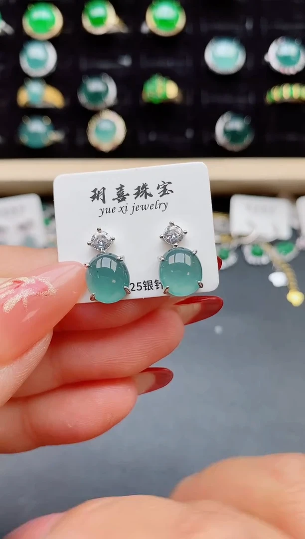 【闪购商品】翡翠耳饰银S925镶嵌321321