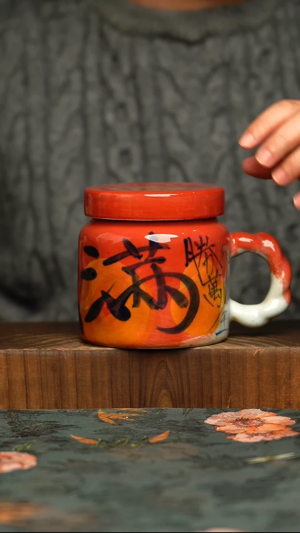 杯釉下彩手工手绘同款陶器