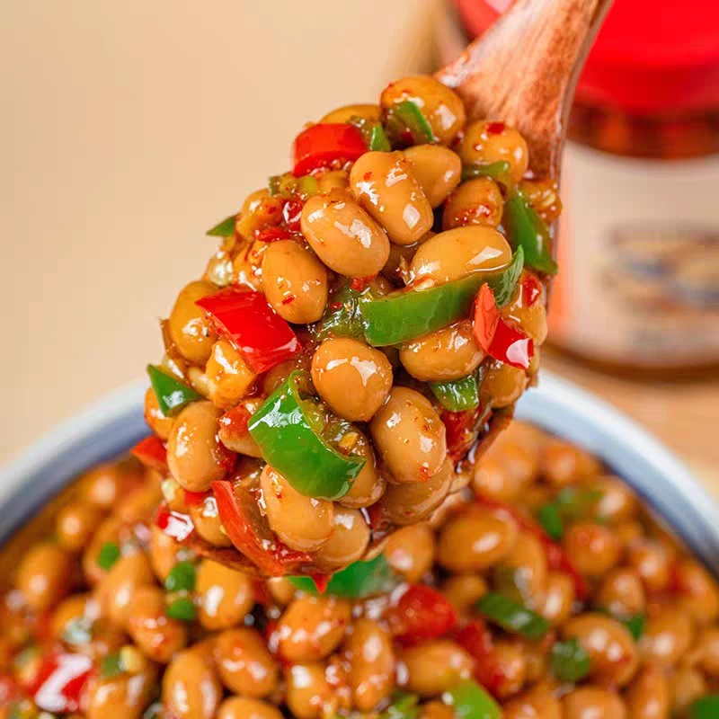 青椒豆豉酱农家手工黄豆子酱香辣软糯下饭菜拌饭拌面腊八豆辣椒酱