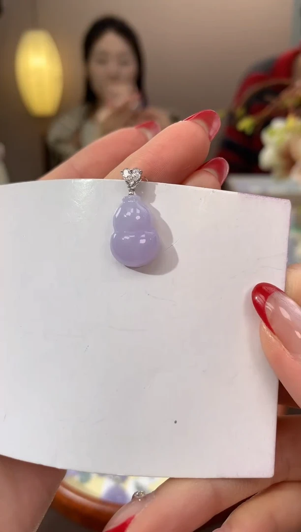 【闪购商品】翡翠颈饰18K金镶嵌天然缅甸a货翡翠