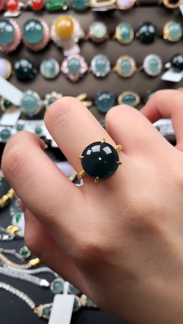 【闪购商品】翡翠戒指银S925镶嵌52141