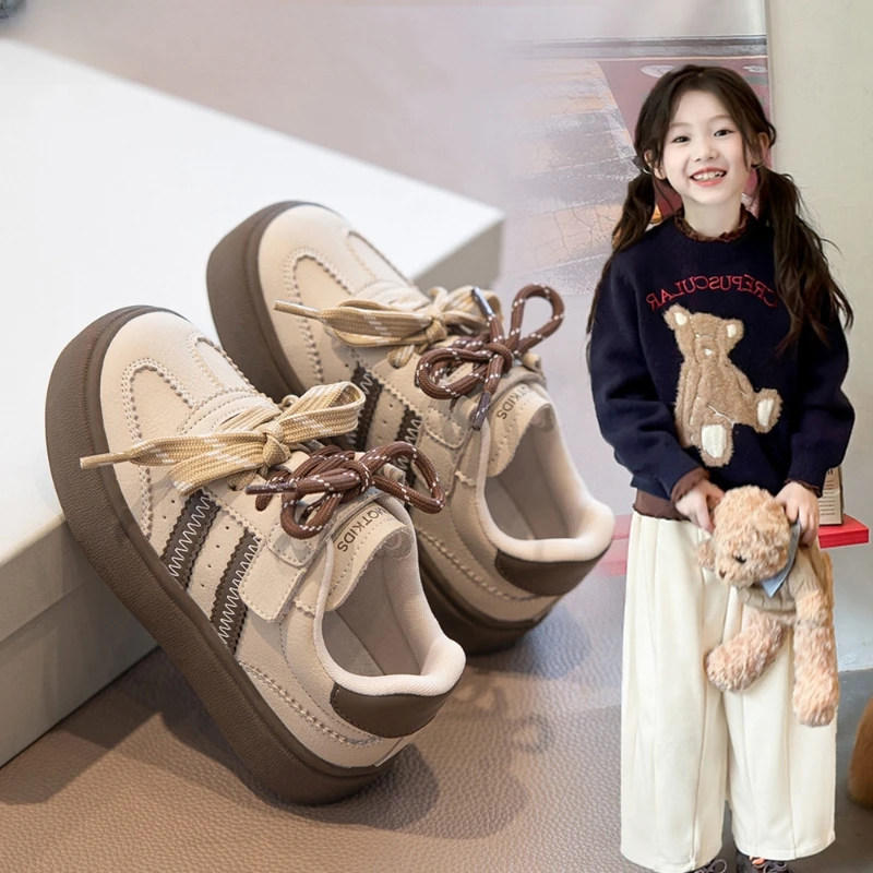 女童德训鞋2025新款春秋儿童运动鞋秋冬款女宝软底板鞋洋气休闲鞋