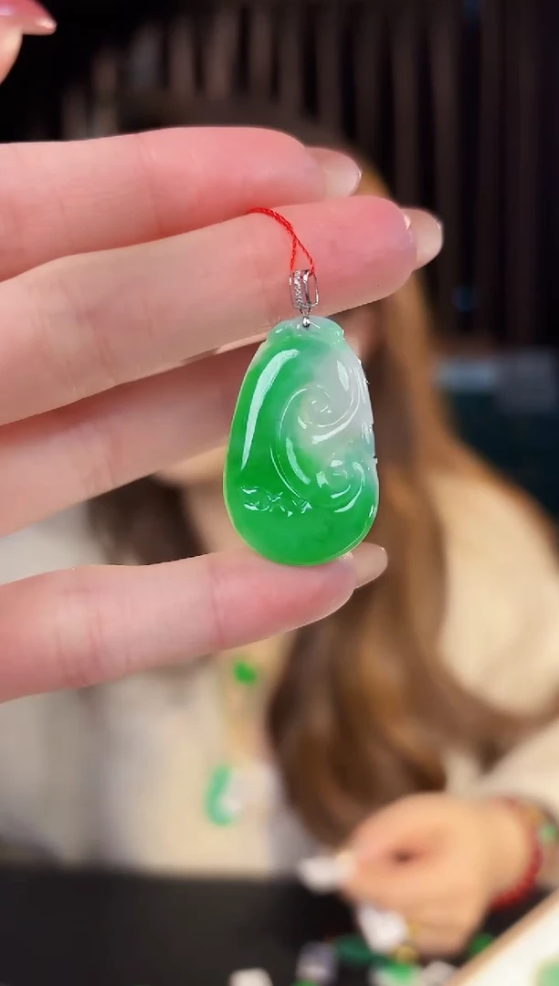 【闪购商品】翡翠颈饰18K金镶嵌 缅料A货/支持复检/一件