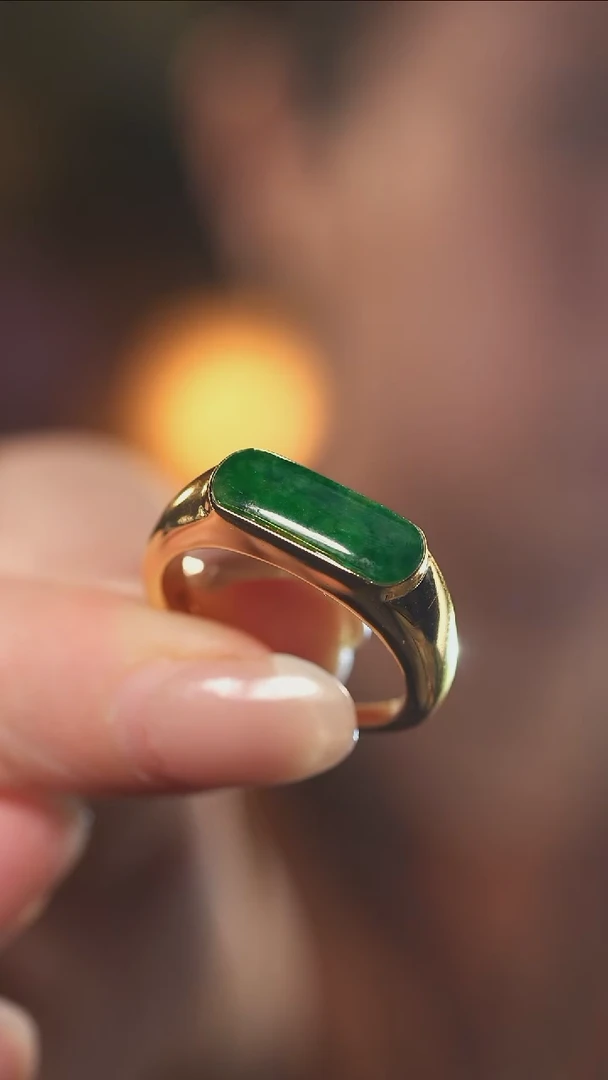 银S925镶嵌戒指翡翠银925镶嵌翡翠开口戒指多样性发货