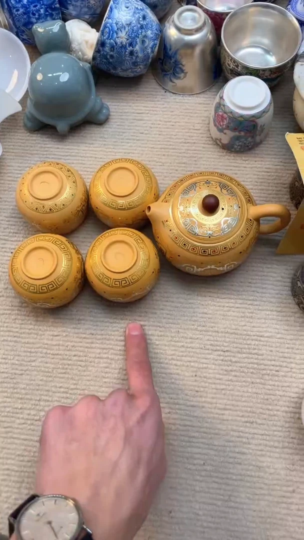 【闪购商品】瓷片@@@@@@@@@@@黄金段泥一壶四杯