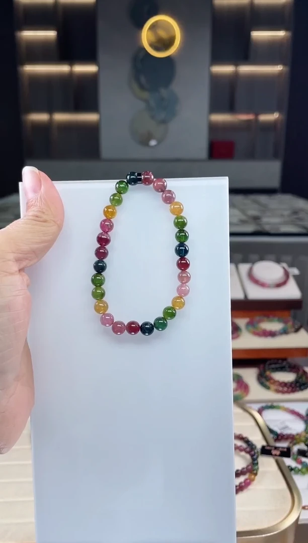 未镶嵌单圈手串碧玺（多样性发一条）Q