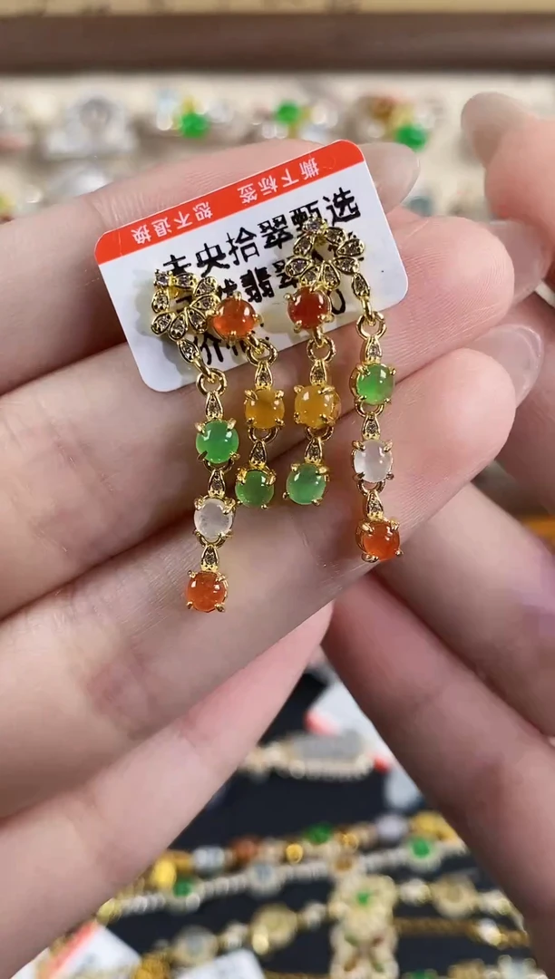 银S925镶嵌戒指翡翠 天然A货翡翠112