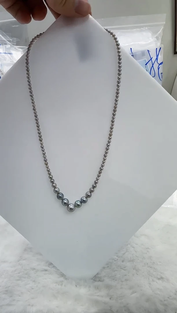 【闪购商品】海水珍珠DA银S925镶嵌t836 灰珠串