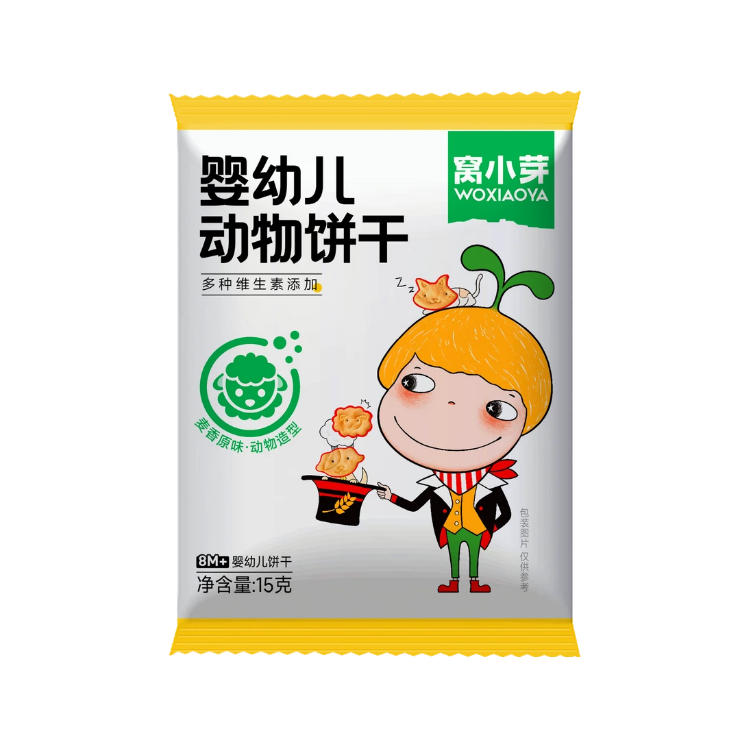 【会员积分购】窝小芽婴幼儿动物饼干30g非油炸宝宝磨牙棒儿童零食