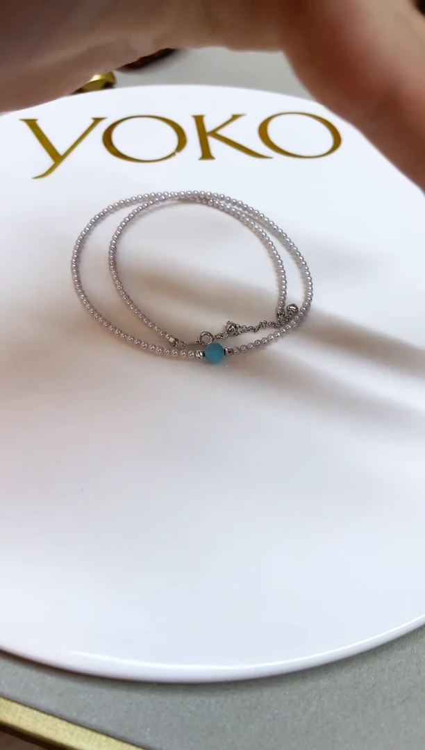 颈饰银S925镶嵌淡水珍珠2-3mm