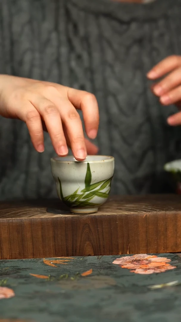杯釉下彩手工手绘同款陶器