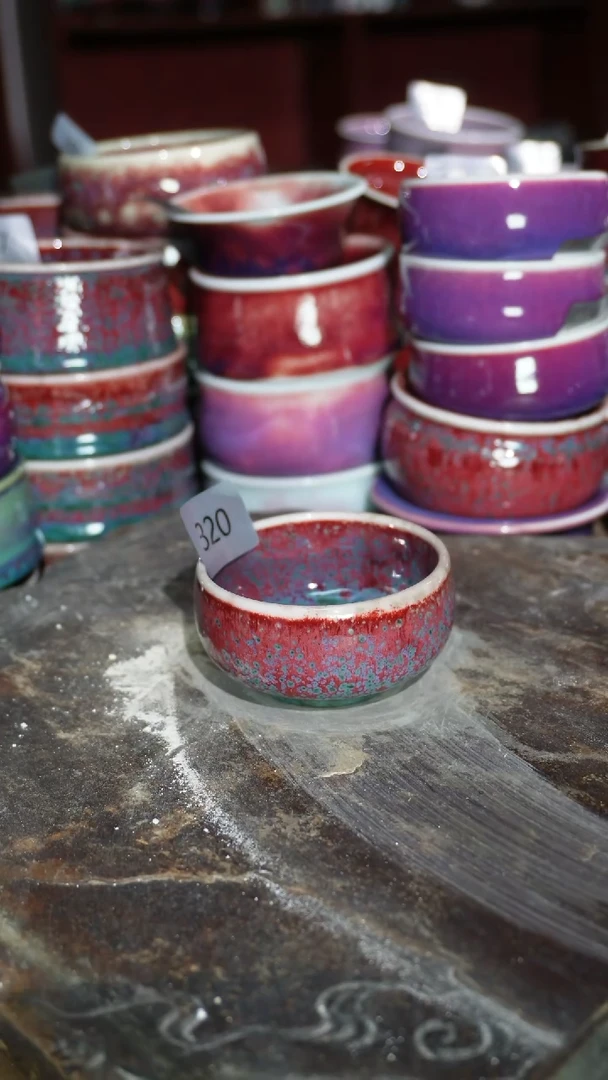 摆件陶精品窑变钧瓷茶器