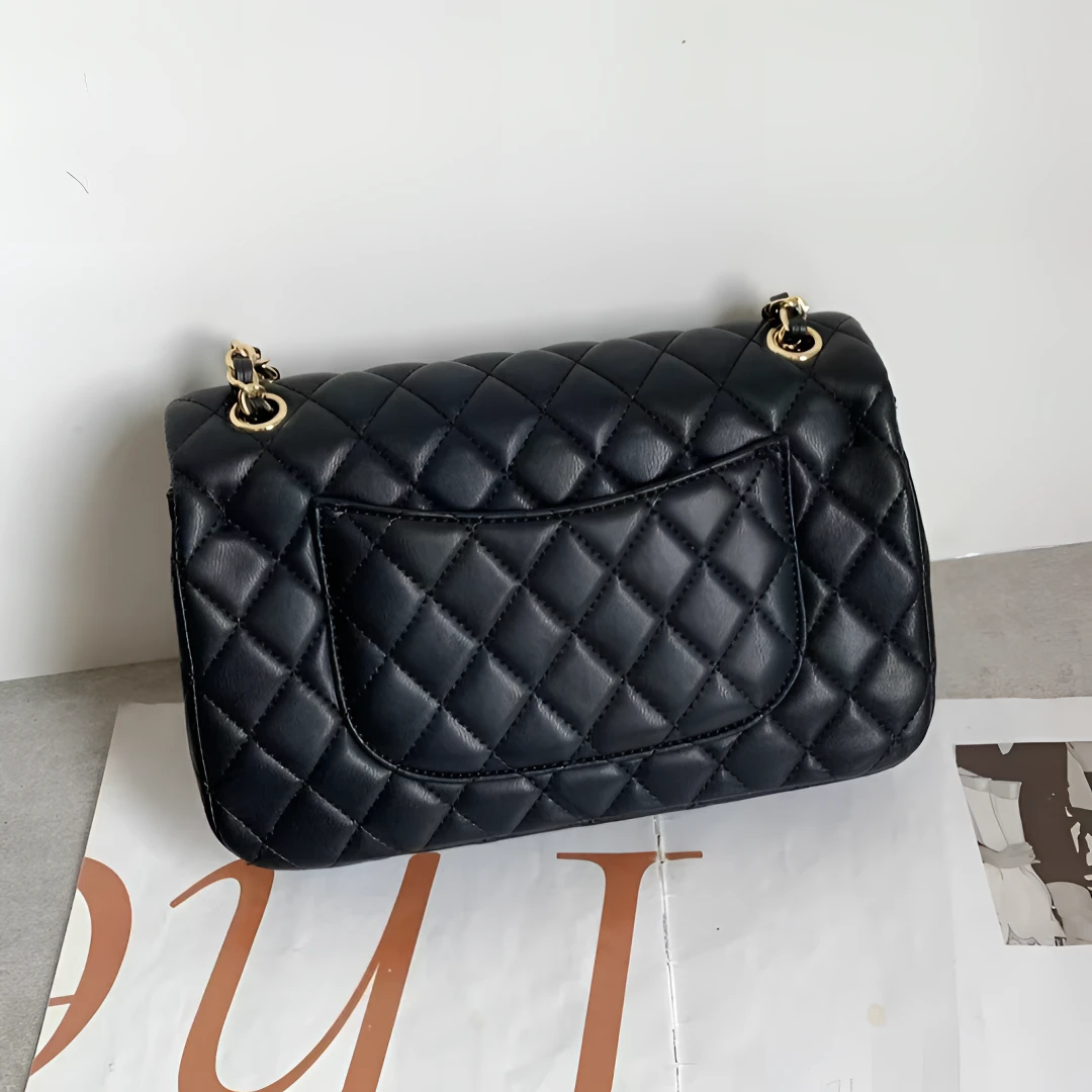 【CF】定制款菱格小香风百搭链条斜挎包X6662黑（手工尺寸25*6.5*16）