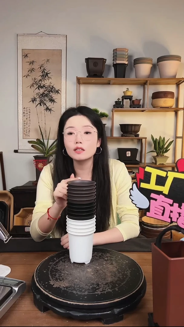 9*10深圆盆 黑白紫檀3色20只