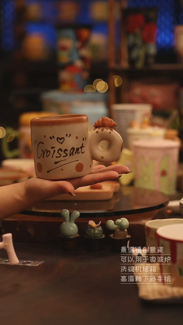 陶瓷景德镇可爱陶瓷釉下彩绘设计师款