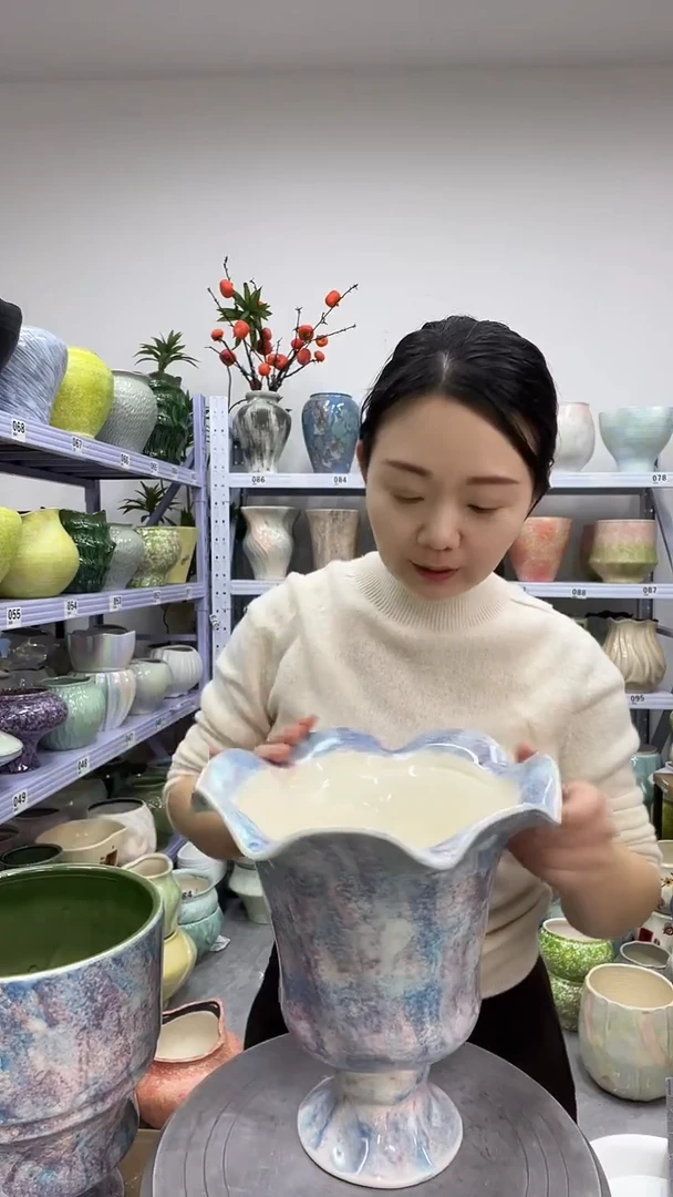 12.1陶瓷花盆直播链接高. 26     口20