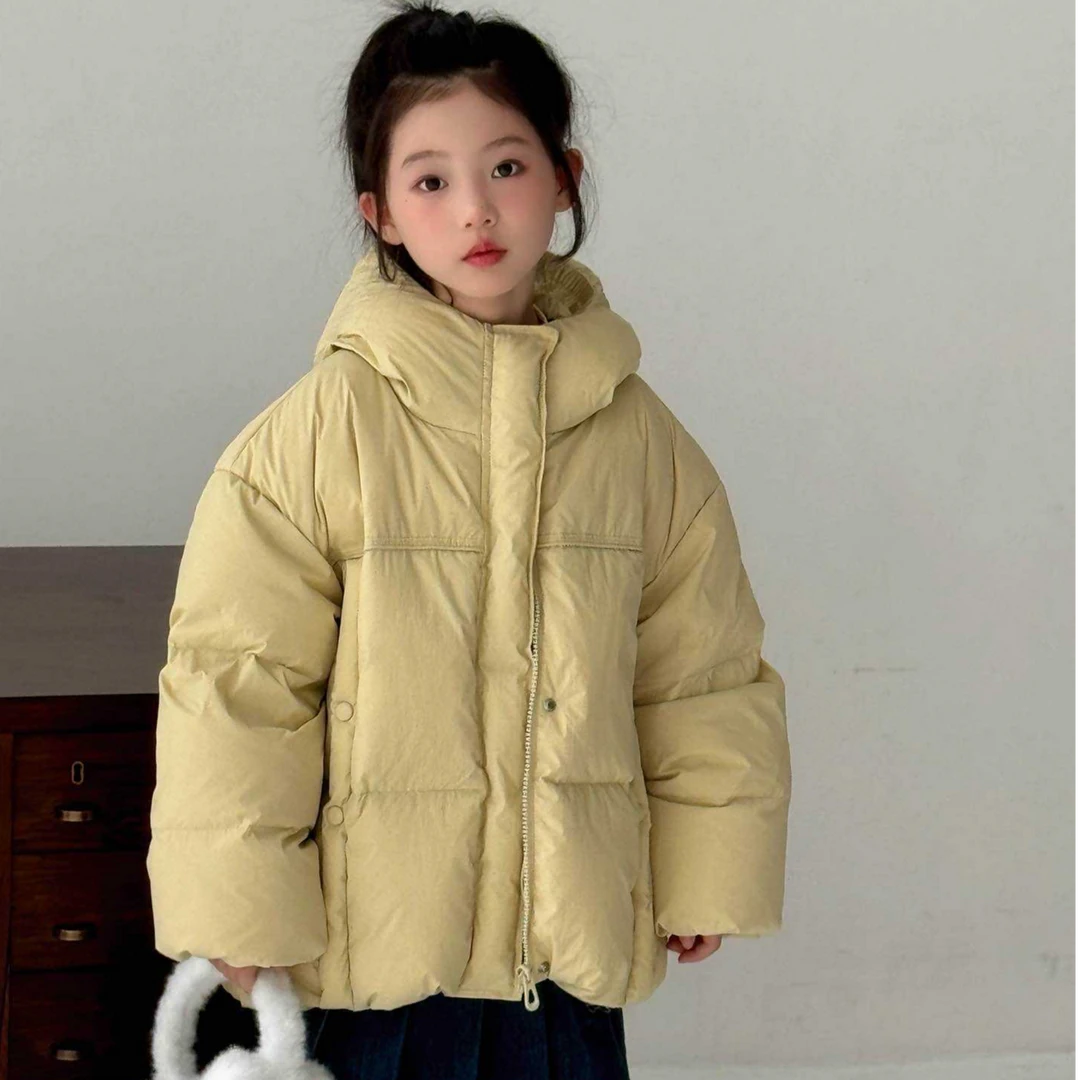 女童连帽纯色羽绒服(绒子含量90%)1025外贸