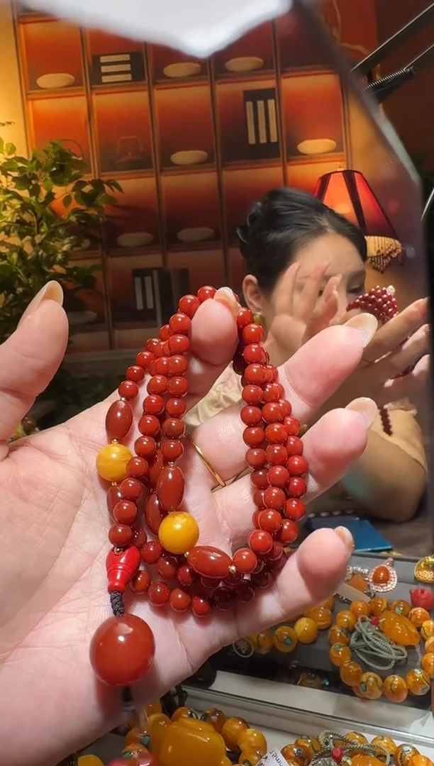 蜜蜡颈饰未镶嵌3244天然蜜蜡珠宝奇石全都保真