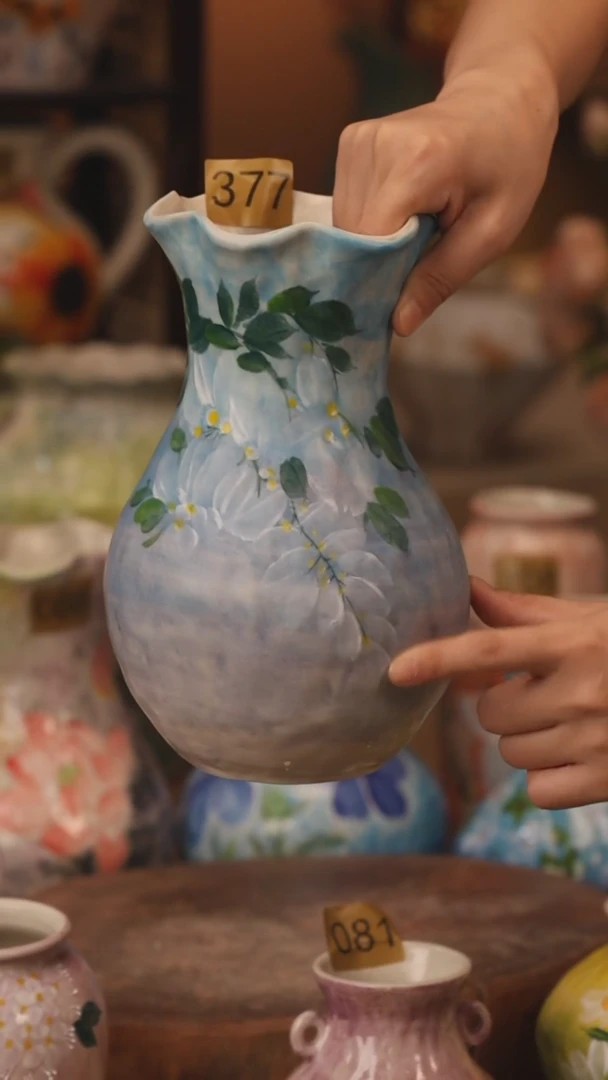 陶瓷377景德镇设计师手作花器摆件侘寂风
