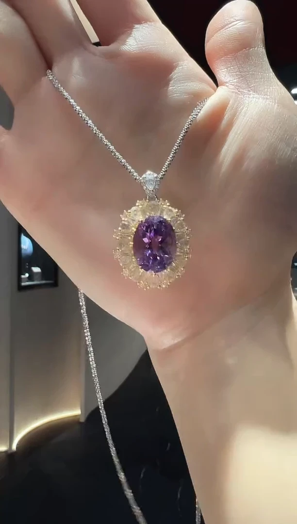 【闪购商品】紫晶吊坠(赠链)银S925镶嵌15】