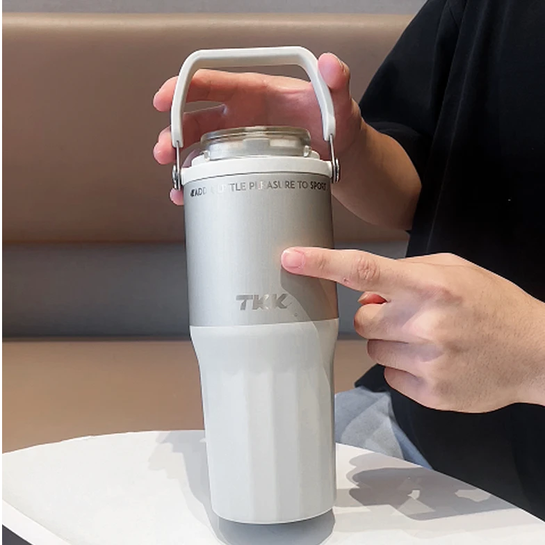 TKK陶瓷内胆保温杯大容量便携白陶瓷覆层车载咖啡健身泡茶水杯
