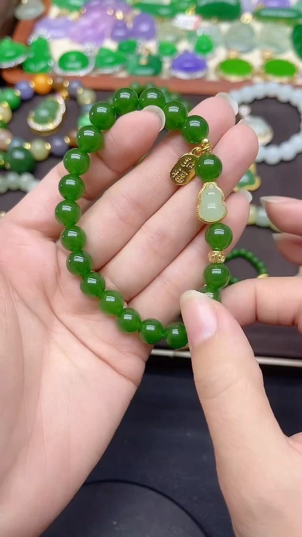 未镶嵌手链和田玉葫芦手串