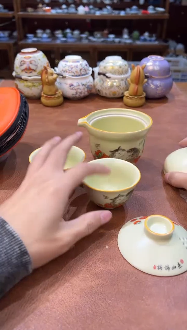 真的很便宜会开片的旅行茶具