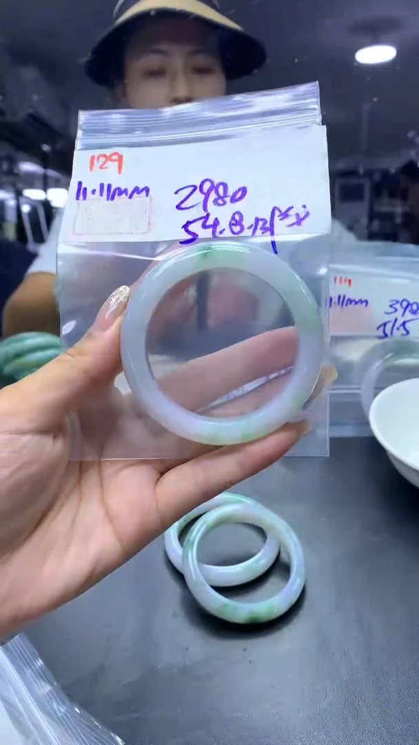 未镶嵌定制翡翠129手镯54.8纹+2980元+拍一发一