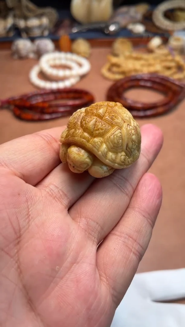 其他鹿骨遊*杂件465-鹿角雕刻龟