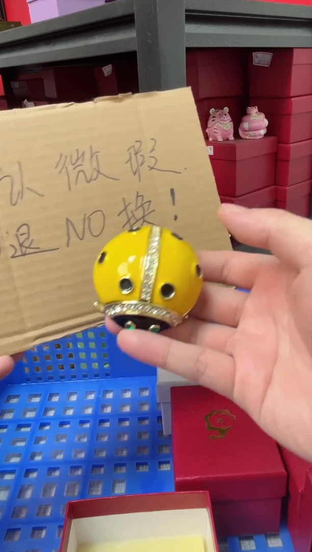 【闪购商品】瓷片年货节福福价格高质珐琅彩合金摆件首饰盒