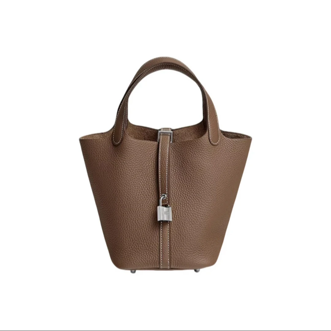 未使用 Hermes/爱马仕 菜篮子18大象灰金扣/银扣