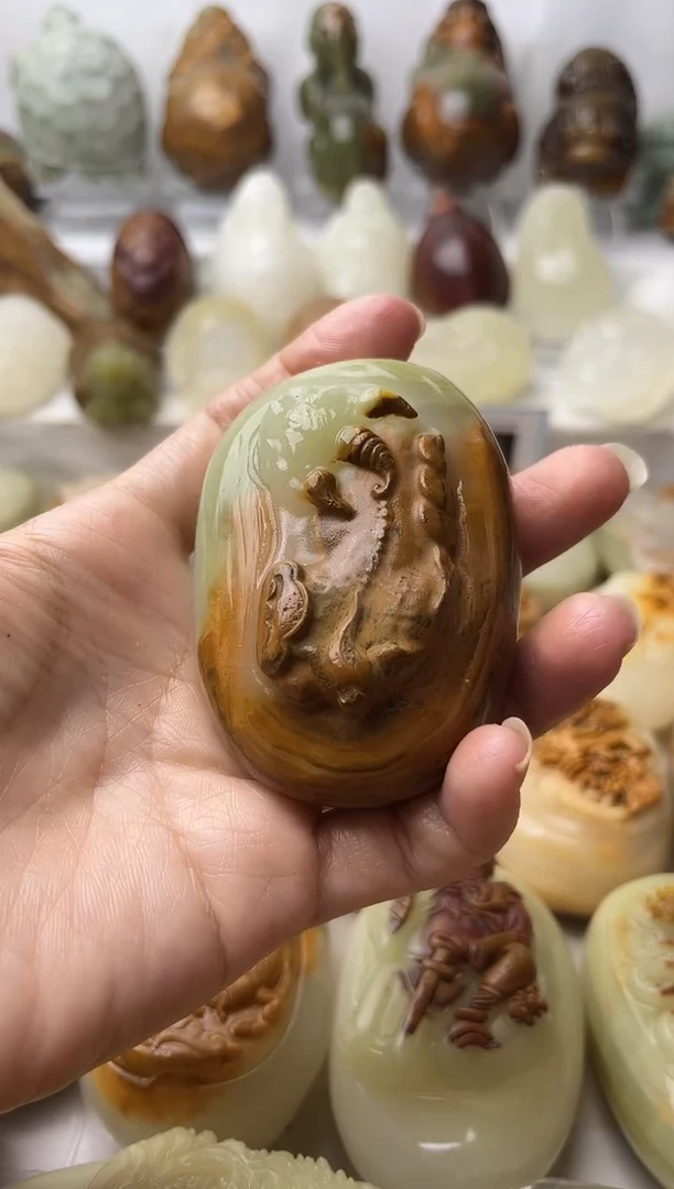 石材方解石棉纹正常不退换貔貅微瑕