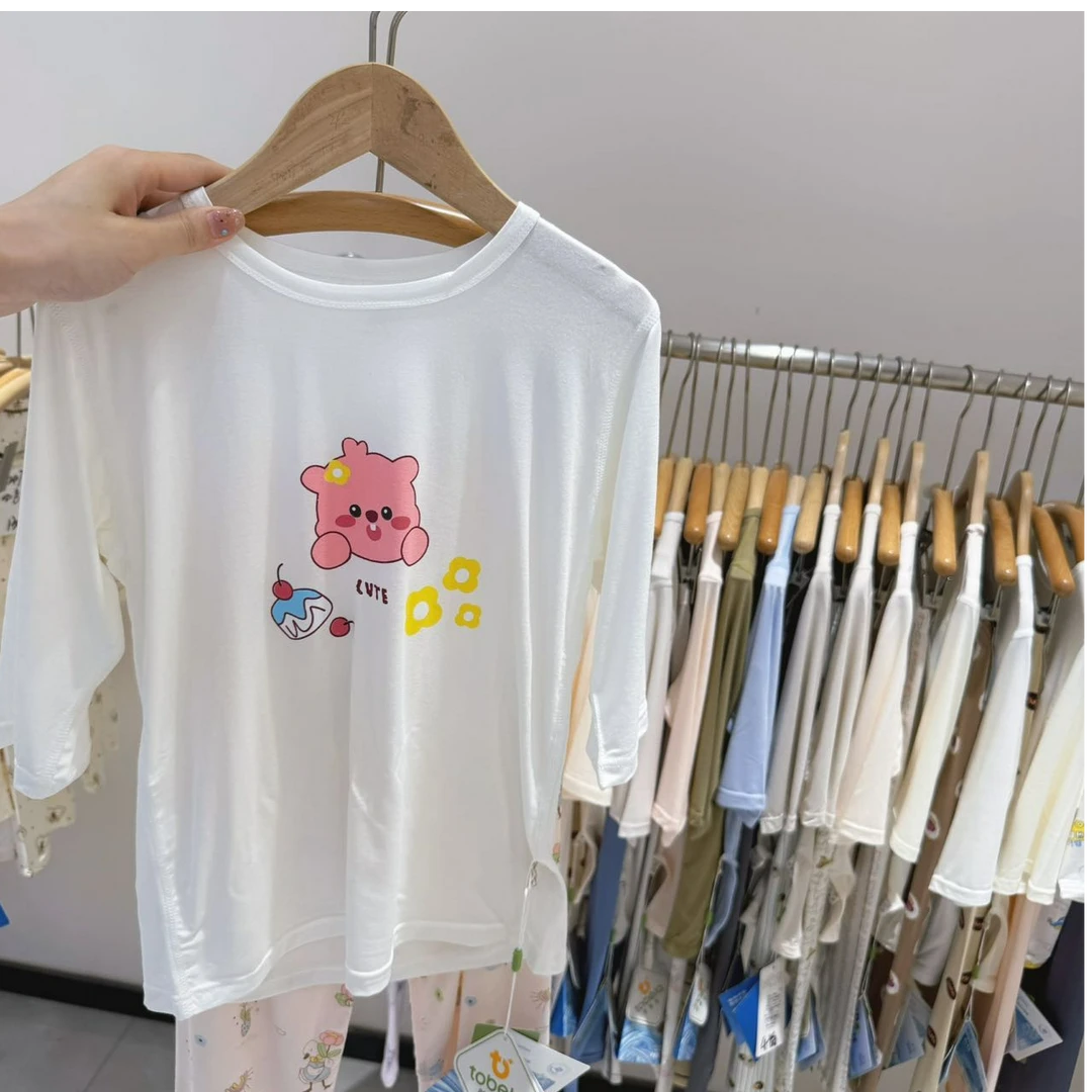 249夏季高端专场七分白底粉熊（小胖家居夏末青仓专场）