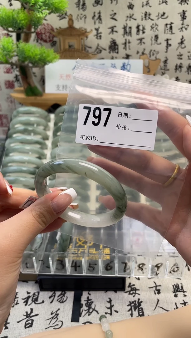 石英质玉（天山翠）手镯未镶嵌797