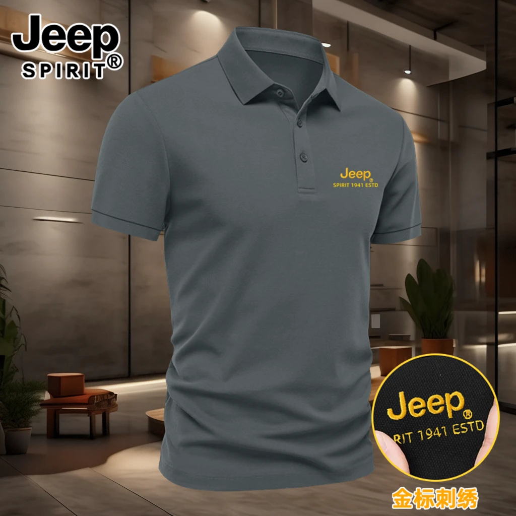 JEEP SPIRIT刺绣短袖POLO衫男士夏季翻领休闲商务运动减龄爆款T恤