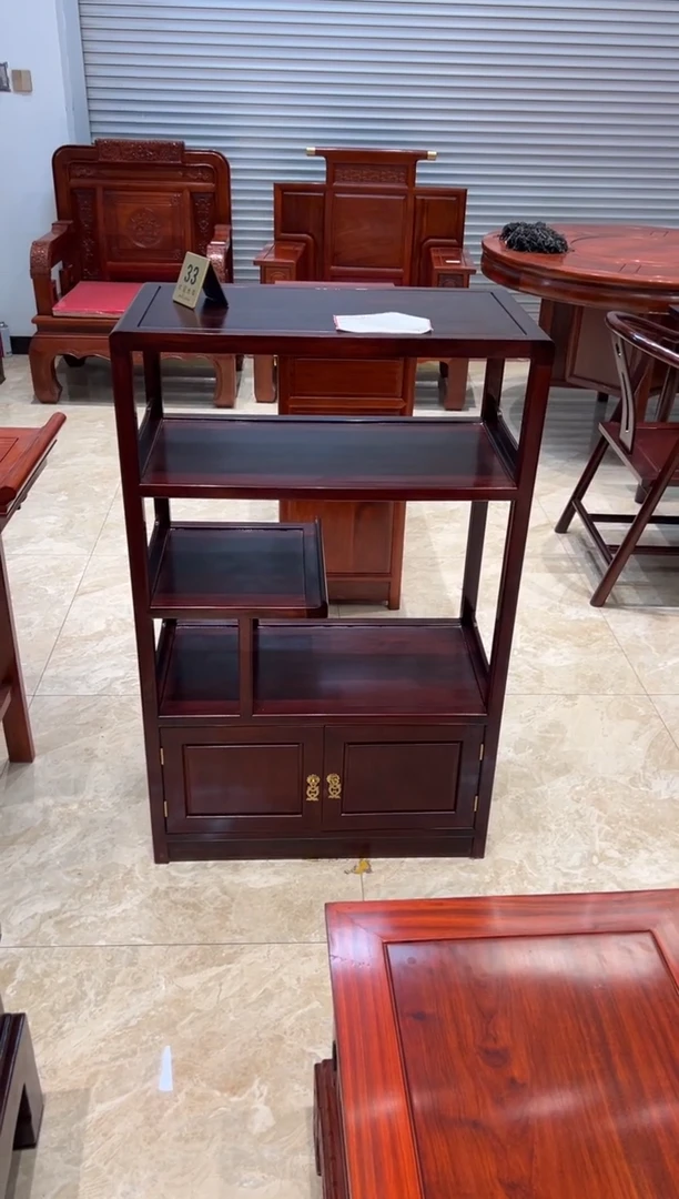 黑酸枝木类家具福利款黑酸枝小博古架