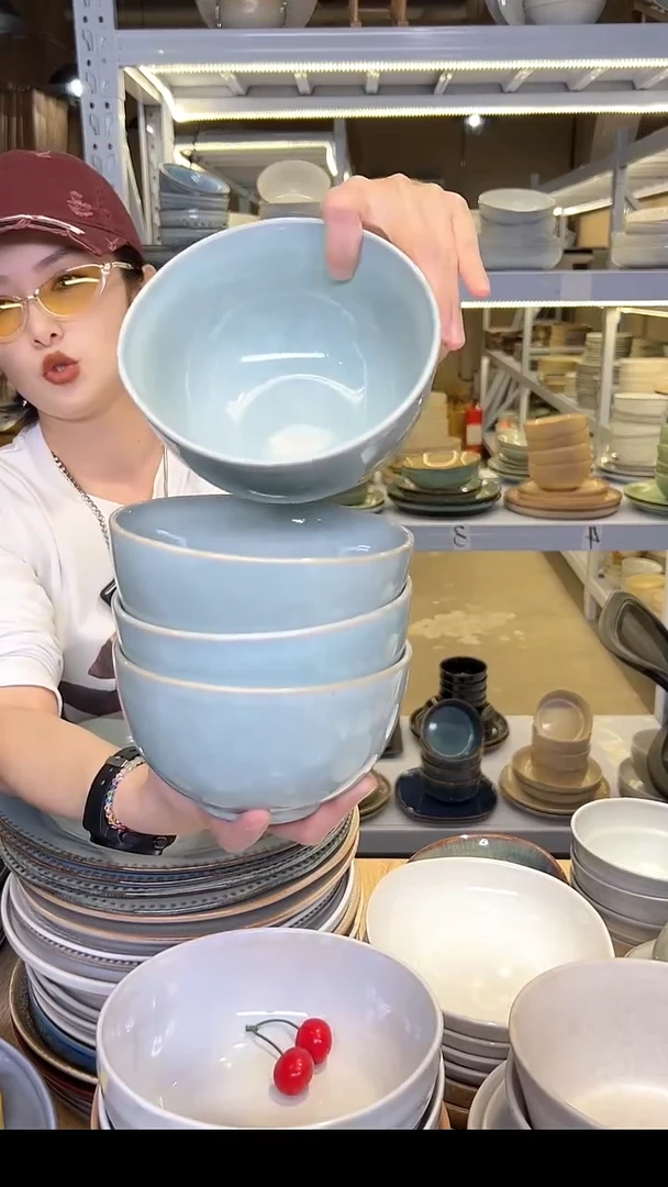 瓷08外贸尾货高温釉下彩陶瓷餐具默认微瑕