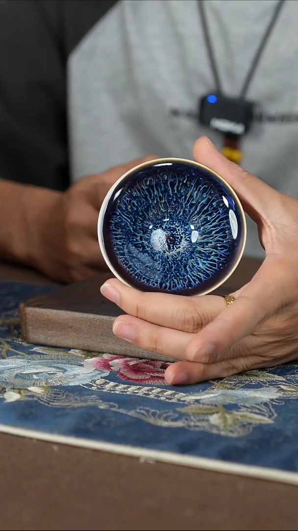 【窑变蓝斗笠杯】【12西泠礼盒】