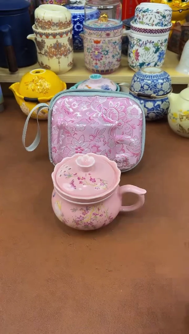 陶瓷茶具摆件旅行套组