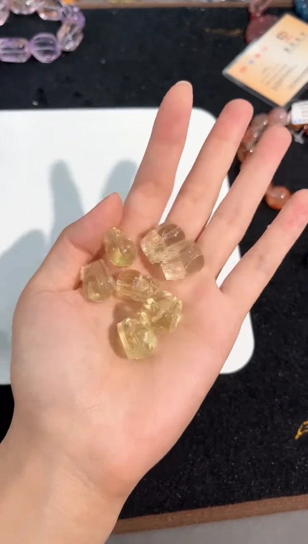 水晶手链未镶嵌36号黄水貔貅单颗配件